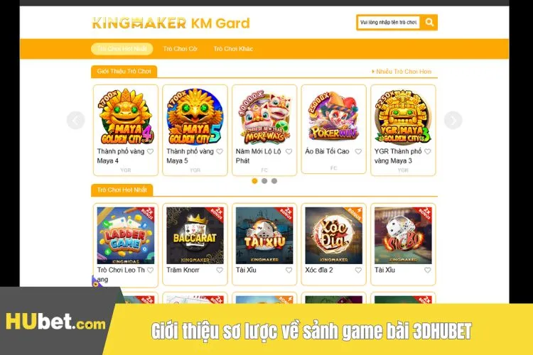 Giới thiệu sơ lược về sảnh game bài 3D HUBET